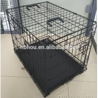 24" Black dog crate fold metal pet cage kennel house of Animal